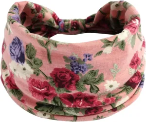 Ladies Headwear Women Elastic Headband Hair Ladies Yoga Exercise Headband Elastic Non Slip Knotted Running Sports (Pink, One Size)
