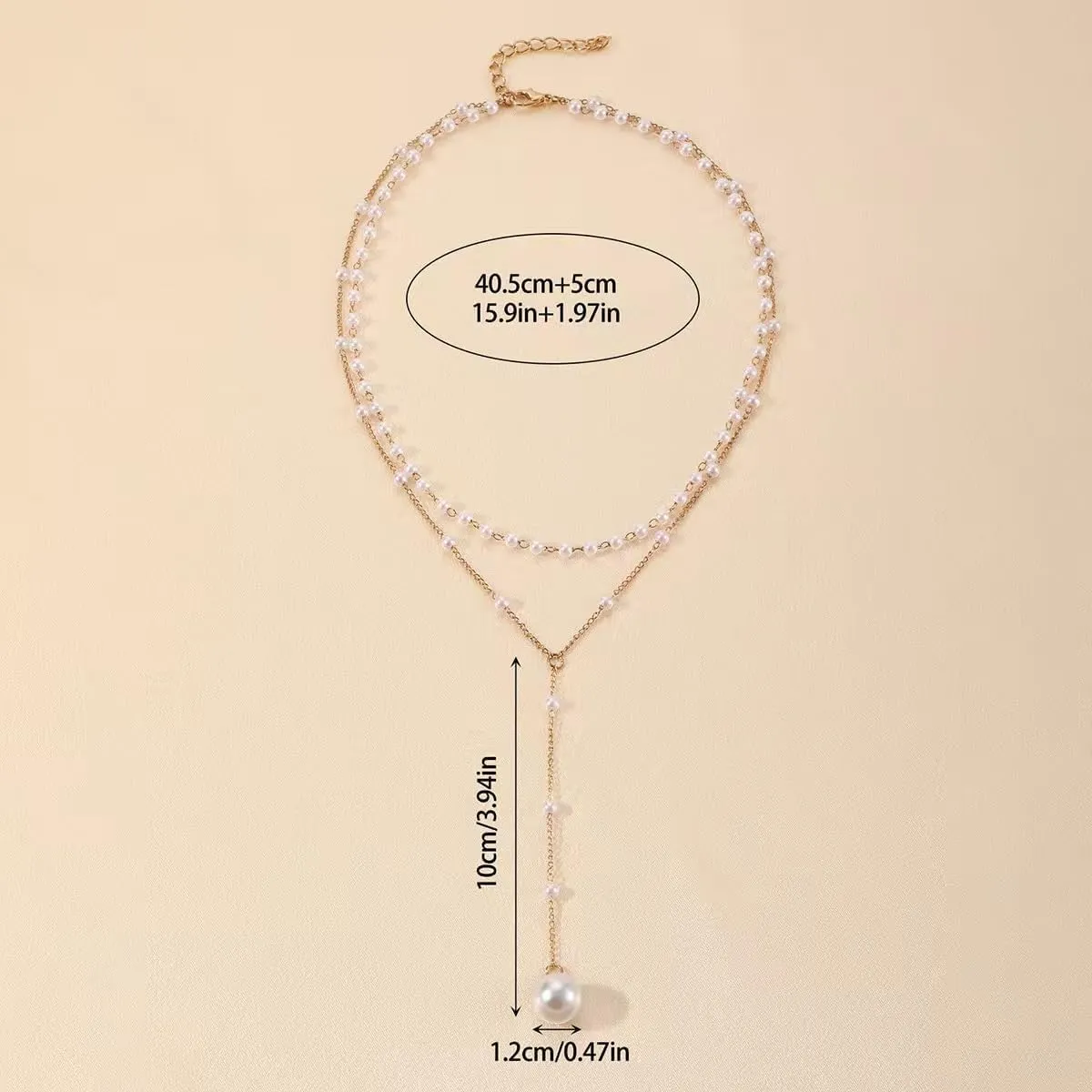 Lasso Necklace for Woman Gold And Pearl Lasso Necklace Exquisite Waterproof Adjustable Y Shaped Sun Necklaces Layered Pearl Lariat Necklaces Jewelry