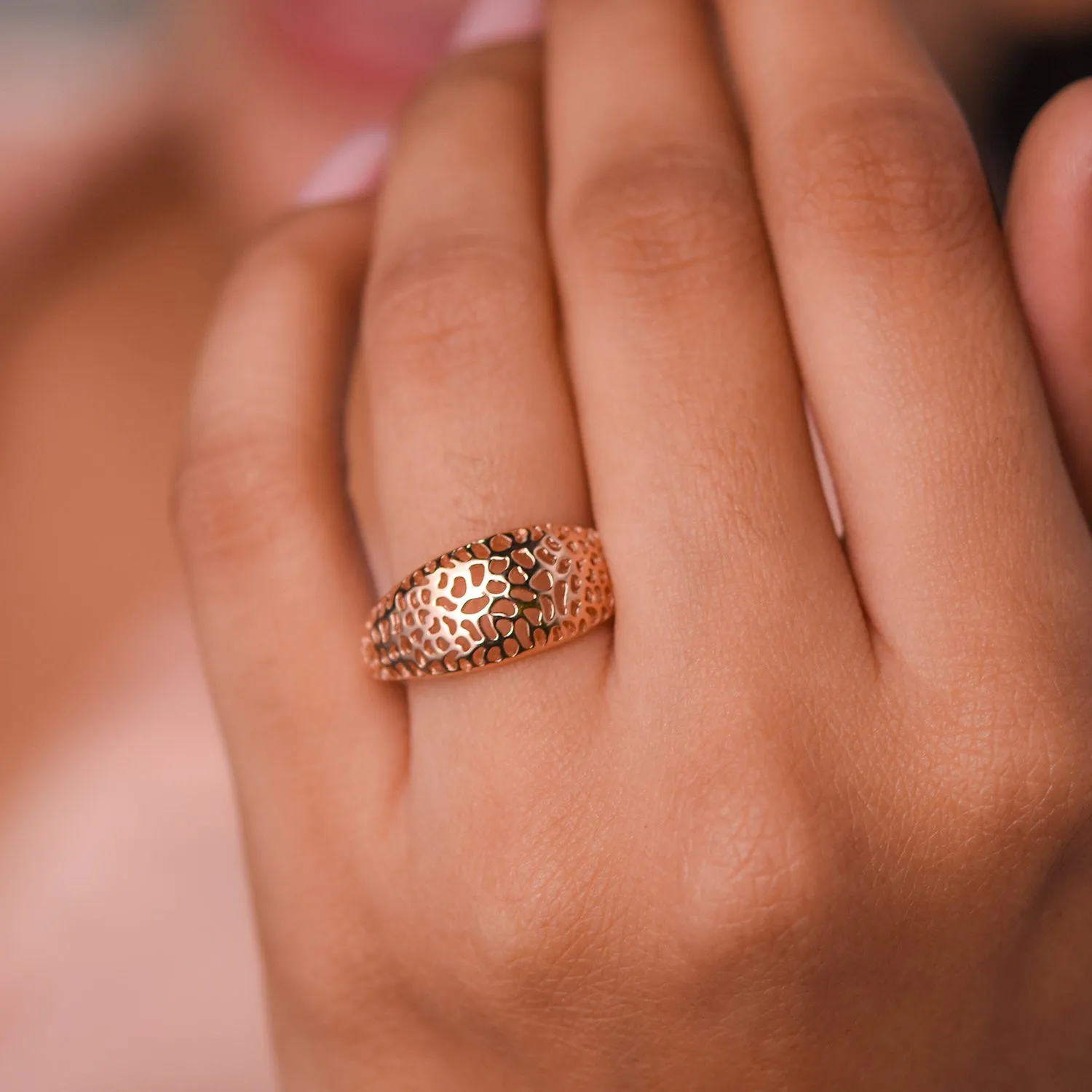 Lattice Tapered Band Ring