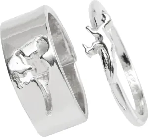 LIFKOME 2Pcs Stylish Dinosaur Couple Matching Rings for Couples Unique Open Present Comfortable Fit for Sensitive Skin for Parties and Everyday Wear
