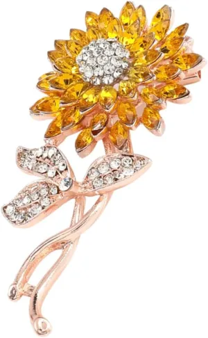 LIFKOME Sunflower Brooch Pin Alloy Flower Brooch for Jackets Dresses Fashion Accessory Present for Women Decorative Floral Jewelry