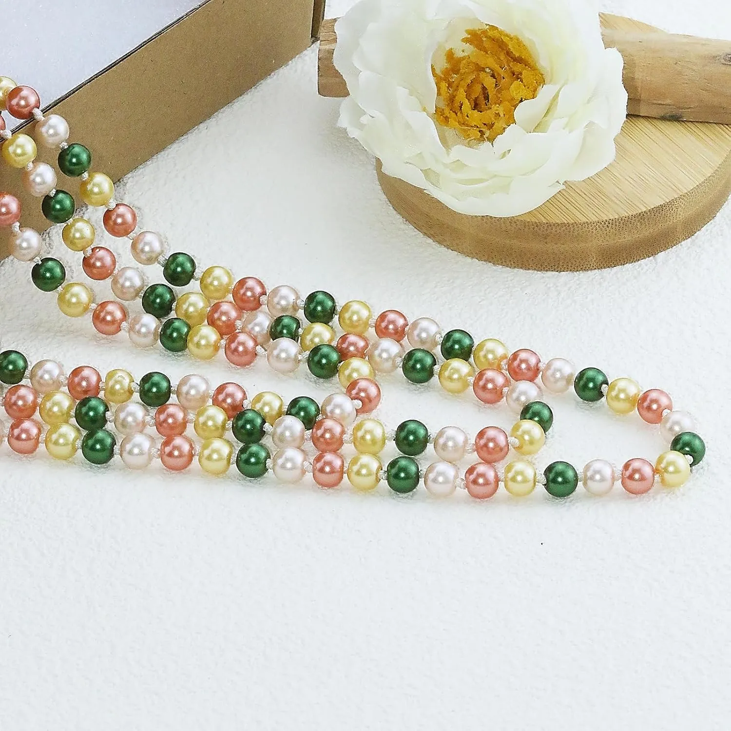Long Pearl Necklaces for Women Faux Pearl Dangle Necklace Chunky Bead Layered Pearl Necklace Wedding Bridal 60" Pearl Necklace 1920s Gatsby Costume Jewelry