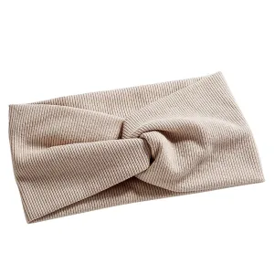 Make Up Headbands for Women Vintage Knotted Headbands Stretchy Head Wrap Vintage Hair Accessories (Beige, One Size)