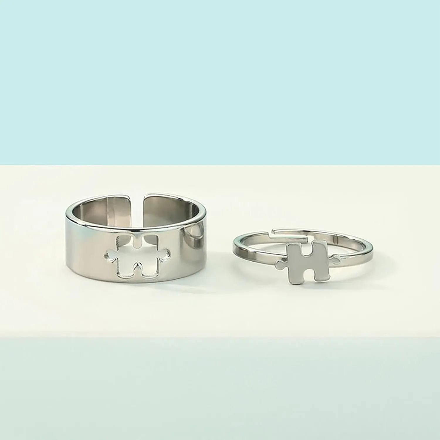 Matching Rings for Couples Adjustable Promise Rings Engagement Wedding Ring Sets for Him and Her Proposal Rings Heart Matching Rings for Anniversary Valentines Day