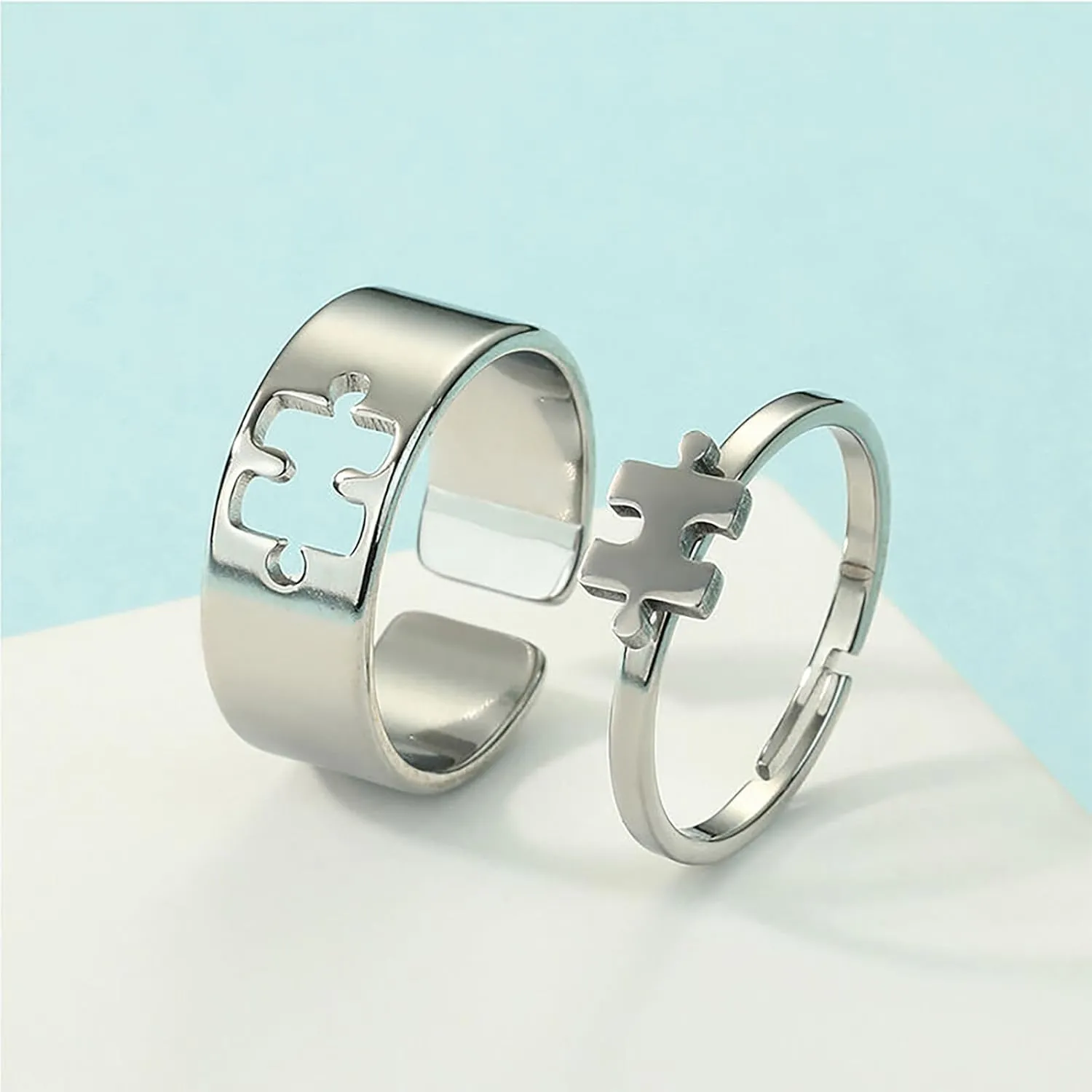 Matching Rings for Couples Adjustable Promise Rings Engagement Wedding Ring Sets for Him and Her Proposal Rings Heart Matching Rings for Anniversary Valentines Day
