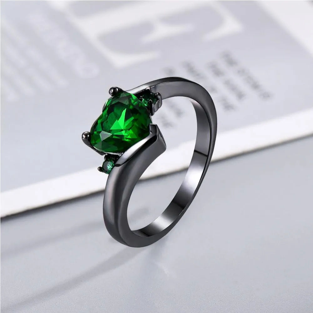 Matching Wedding Rings for Couples Set Promise Rings for Him and Her Customizable Emerald Green Engagement Rings for Women Mens Wedding Ring Tungsten Engraved Valentine's Day Jewelry Gift