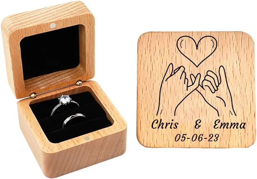 Matching Wedding Rings for Couples Set Promise Rings for Him and Her Customizable Emerald Green Engagement Rings for Women Mens Wedding Ring Tungsten Engraved Valentine's Day Jewelry Gift