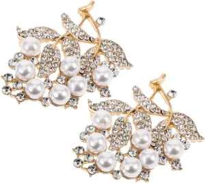 Metal Rhinestone Brooch Pin Delicate Floral Brooch Women's Fashion Accessory