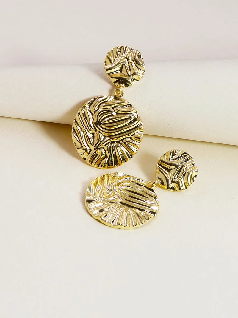 Metallic Melody Earrings: Trendy European Style Jewelry, Unique Alloy Design