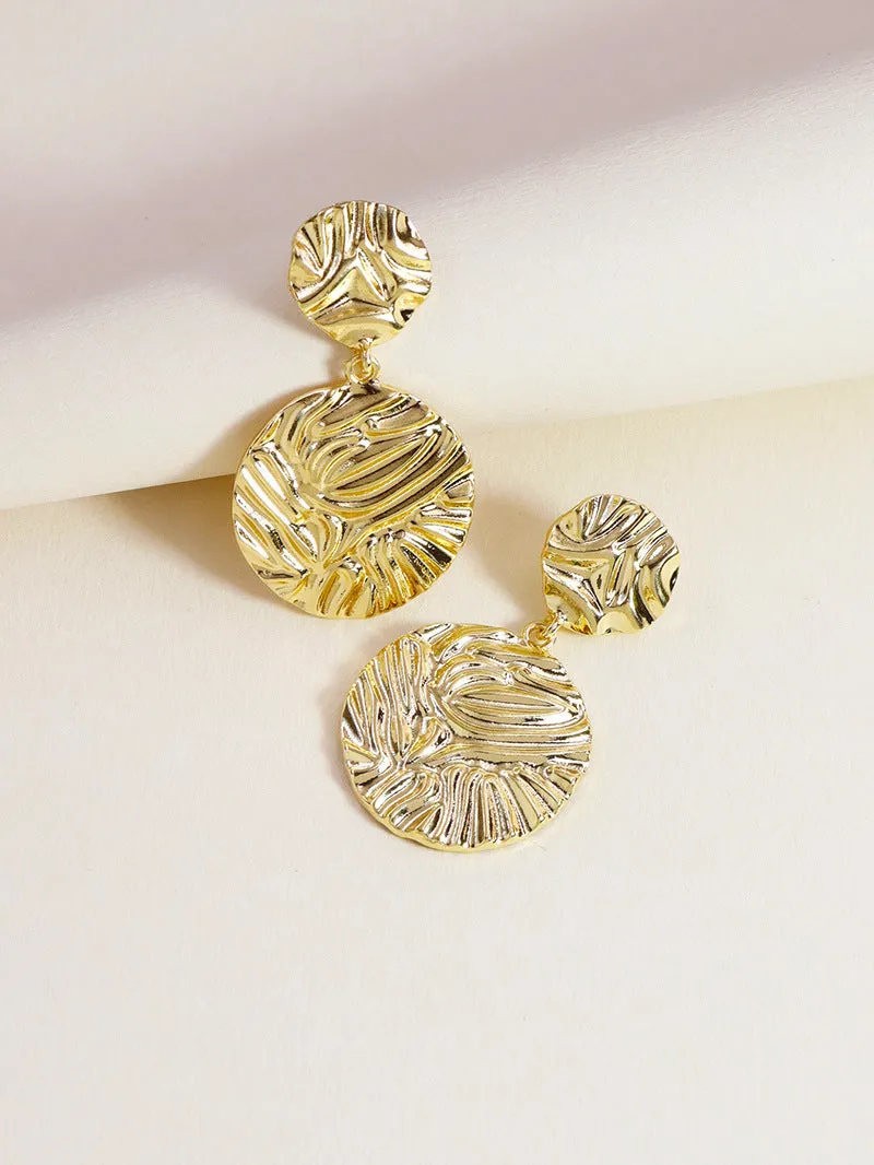 Metallic Melody Earrings: Trendy European Style Jewelry, Unique Alloy Design