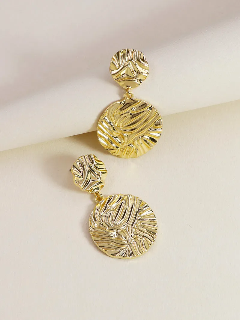 Metallic Melody Earrings: Trendy European Style Jewelry, Unique Alloy Design