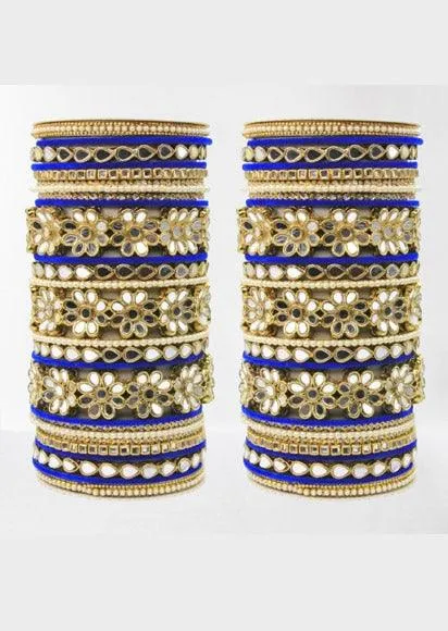 Mirror work Silk thread Bangle Set, Silk Thread Bangles with Flower kada
