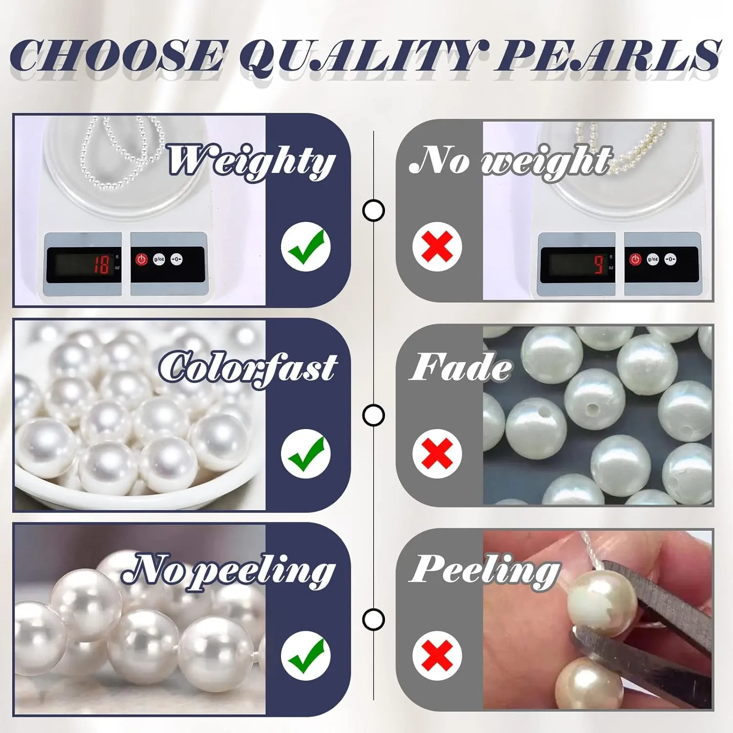 MJartoria Pearl Necklace for Men, 16''-24'' Pearl Necklaces for Women, 6/8mm White Pearl Choker Necklace Trendy Jewelry Gifts for Women Men