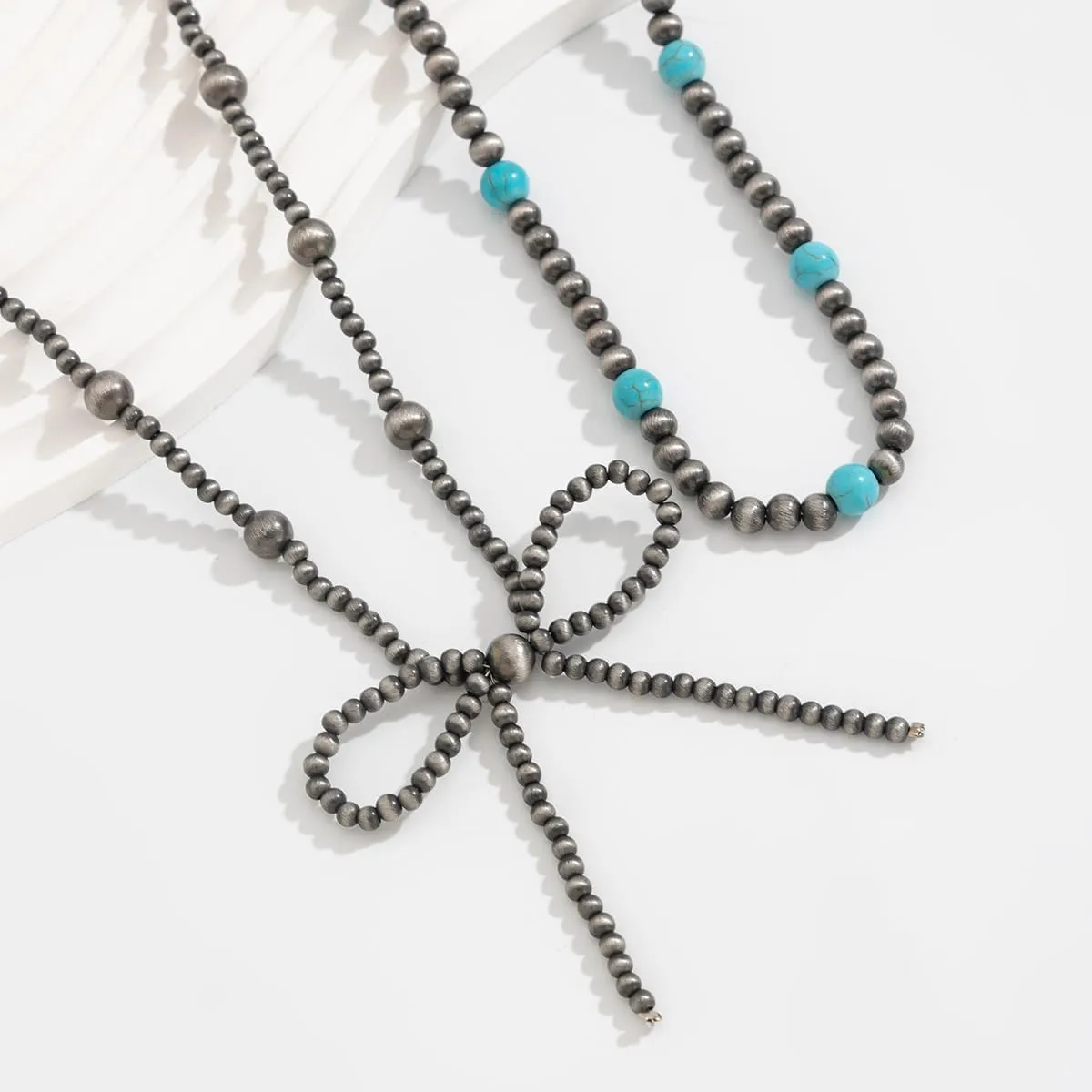 Multi strand Navajo Pearl Necklace Layer Navajo Pearls Western Jewelry for Women Boho Vintage Choker Turquoise Necklaces