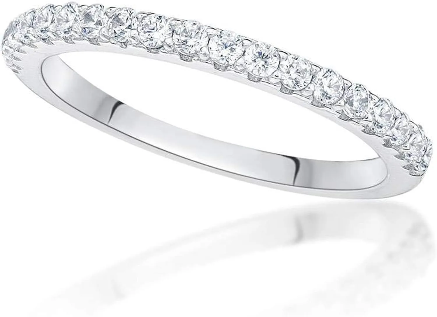 NANA Jewels Wedding Band CZ Ring 3/8cttw Stackable Ring in Solid 10K Gold w/Pure Brilliance Zirconia, Fashion Ring