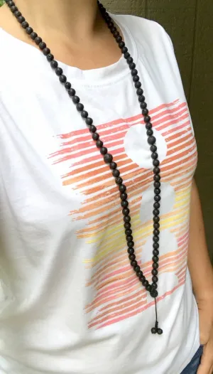 Natural Lava Rock 8mm 108 Mala Beads, Spiritual, Meditation Beads, Reiki, Japa Mala, Buddhist Prayer Beads, Yoga Bracelet, healing beads LKMALA-RRGU-3298