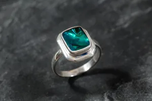 Natural Shell Pearl Ring - Vintage Abalone Ring - Unique Statement Ring