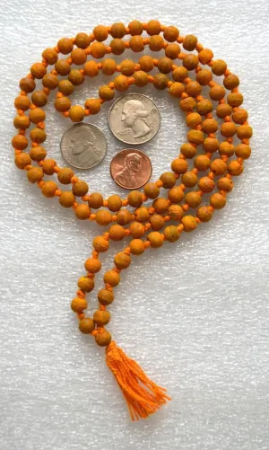 Natural Turmeric beads 6mm 108 Mala Beads, Spiritual, Meditation Beads, Reiki, Japa Mala, Buddhist Prayer Beads, Yoga Bracelet, healing beads LKMALA-RRGU-1668, 34 inch, yellow