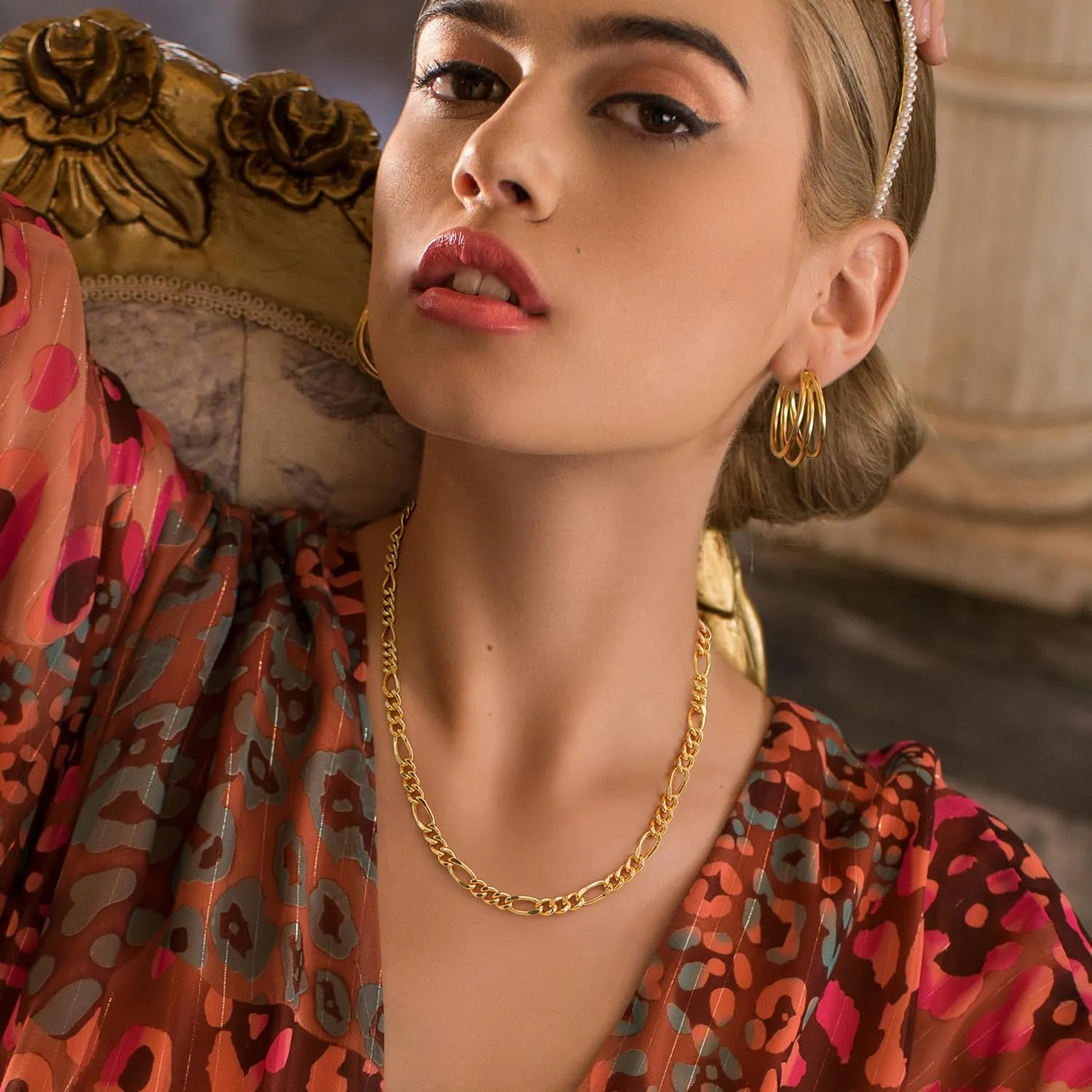 Necklaces 14K Gold Necklace for Women Non Tarnish Gold Necklaces for Mens Necklace Chain Figaro Chain for Men Available 16  to 26 