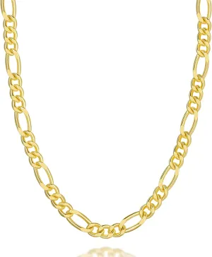 Necklaces 14K Gold Necklace for Women Non Tarnish Gold Necklaces for Mens Necklace Chain Figaro Chain for Men Available 16  to 26 