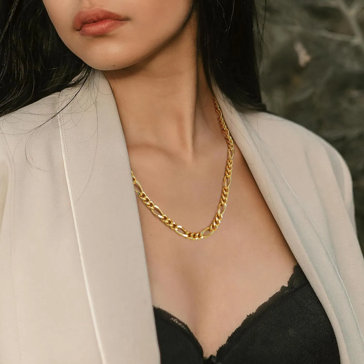 Necklaces 14K Gold Necklace for Women Non Tarnish Gold Necklaces for Mens Necklace Chain Figaro Chain for Men Available 16  to 26 
