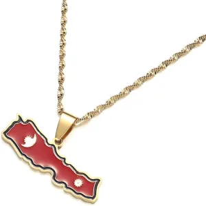 Nepal Map Pendant Necklaces Nepalese Ethnic Jewelry