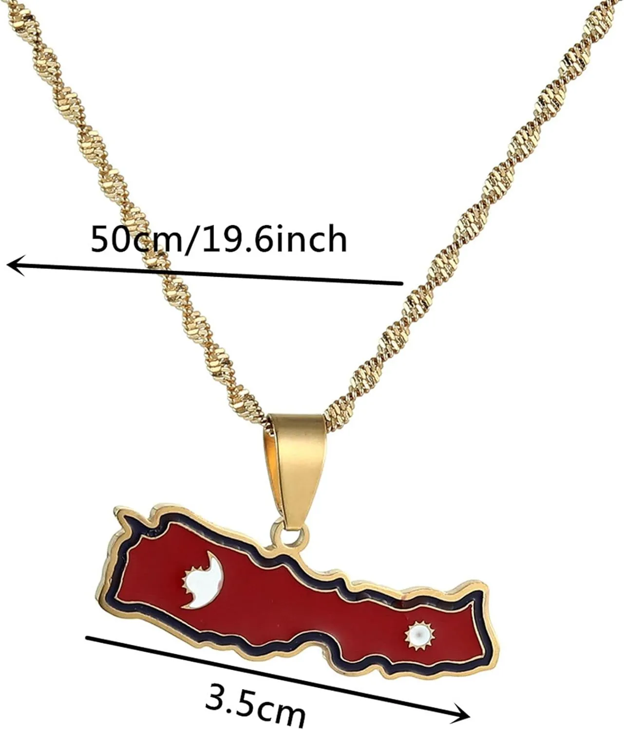 Nepal Map Pendant Necklaces Nepalese Ethnic Jewelry