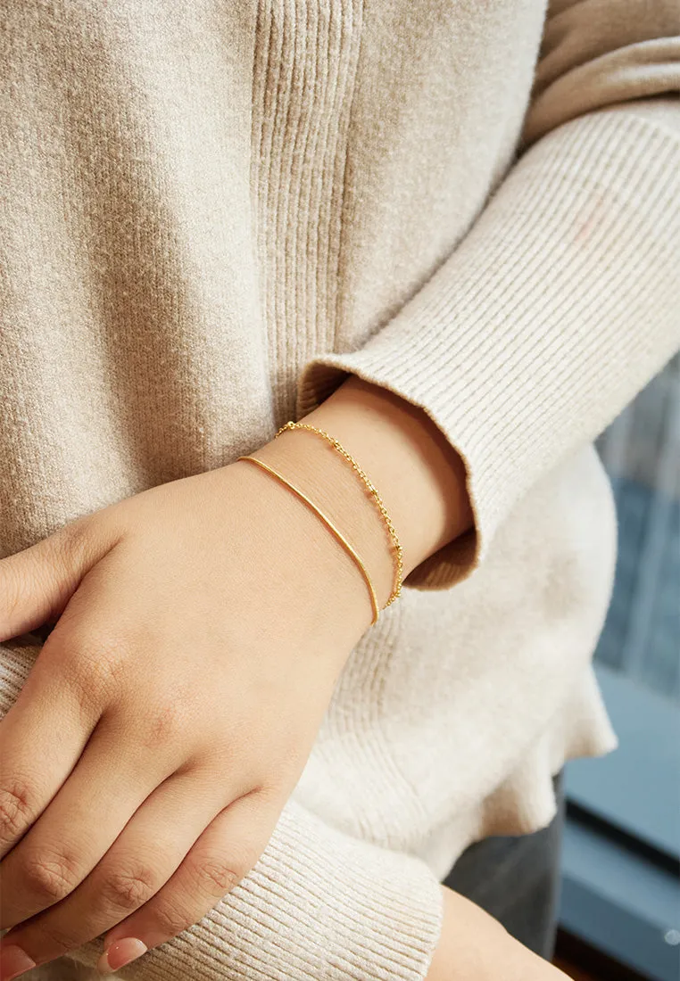 Nia Minimalist Layered Bracelet in Gold