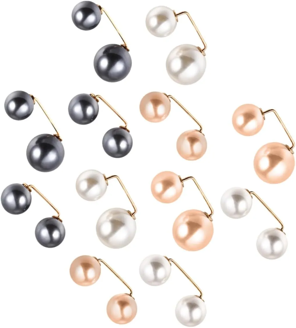 NOLITOY 12pcs Anti Exposure Brooch Fashion Pearl Brooch Pins Women Scarf Women's Scarves Faux Pearl Brooch Pin Pearl Breast Pins Clothing Jewelry Women Clothes Brooch Dress Clips Copper