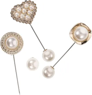 NOLITOY Pearl Rhinestone Corsage Pin Women's Cardigan Pin Fashion Brooch Easy to Wear and Carry
