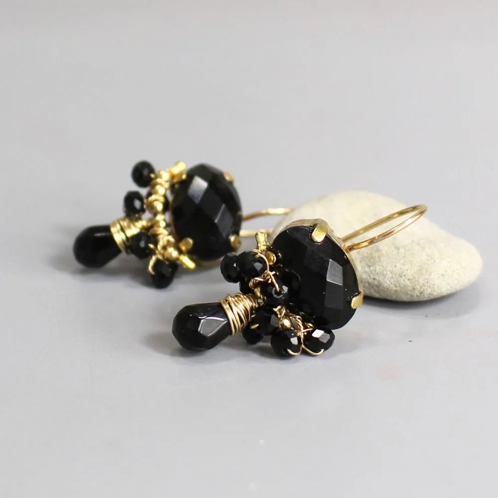 Onyx Orchid Earrings