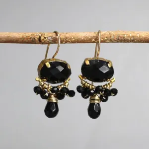 Onyx Orchid Earrings