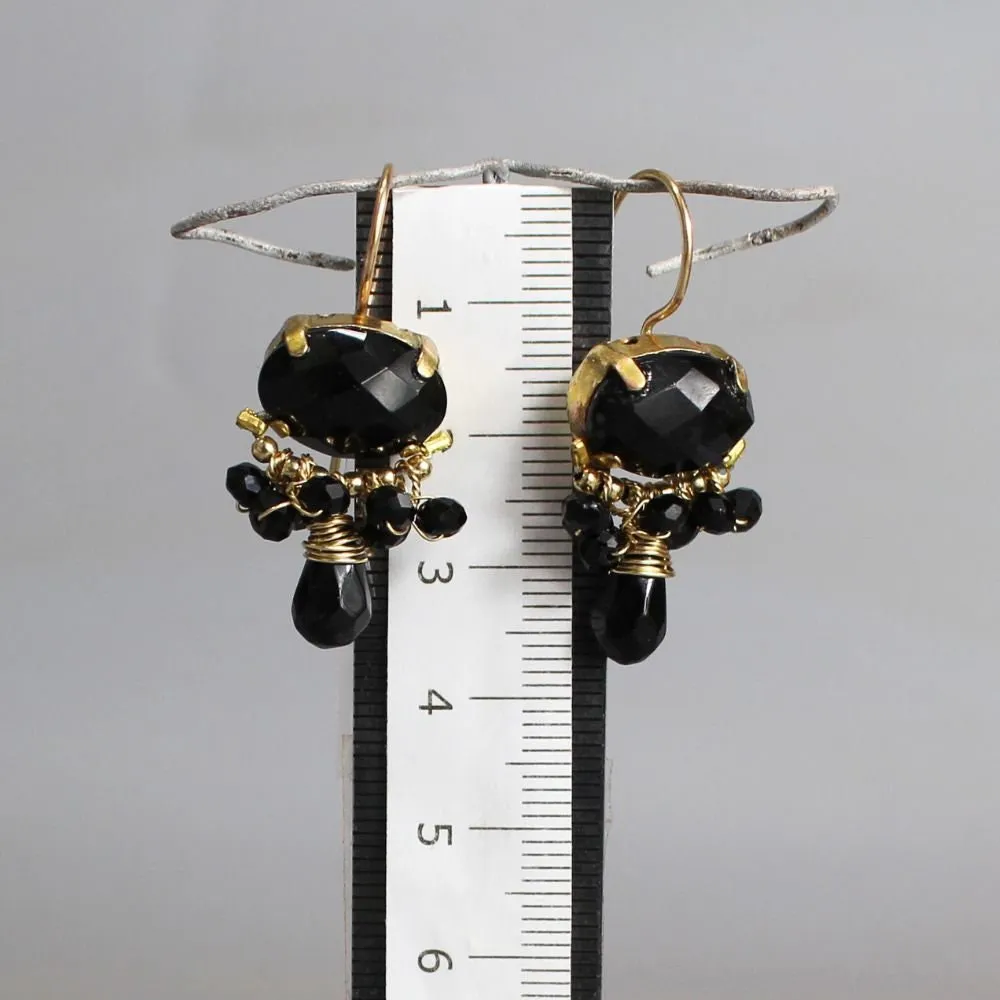Onyx Orchid Earrings