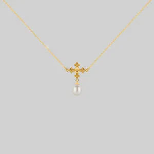 OPHELIA. Medieval Cross Collar - Gold