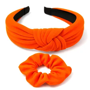 Orange Headbands and Scrunchies for Women and Girls (Orange Headband and Scrunchie)