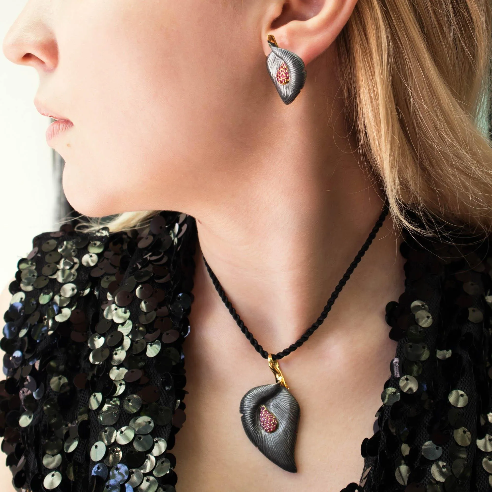 Palm Leaf Sterling Silver Pendant