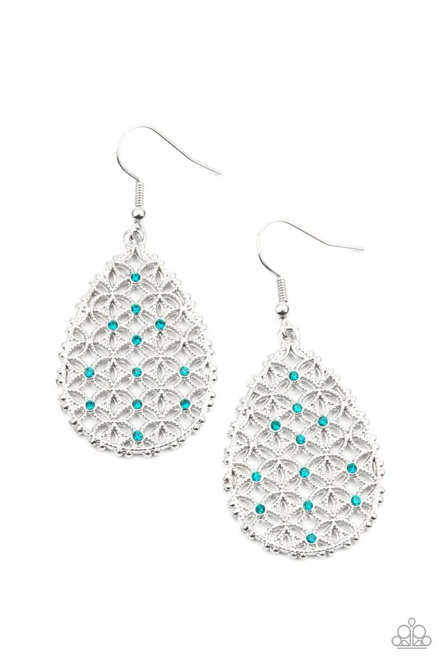 Paparazzi Earring ~ Glorious Gardens - Blue