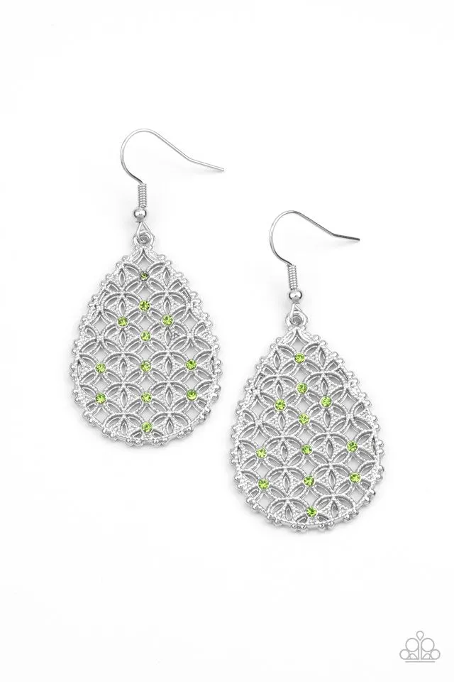 Paparazzi Earring ~ Glorious Gardens - Green