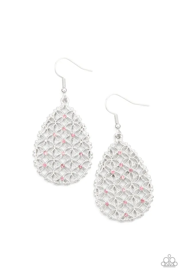 Paparazzi Earring ~ Glorious Gardens - Pink
