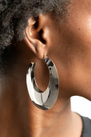 Paparazzi Earring ~ Going OVAL-board - Silver