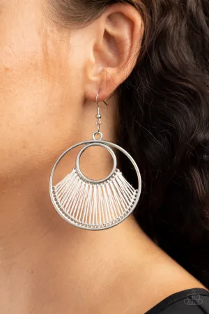 Paparazzi Earring ~ Really High-Strung - White