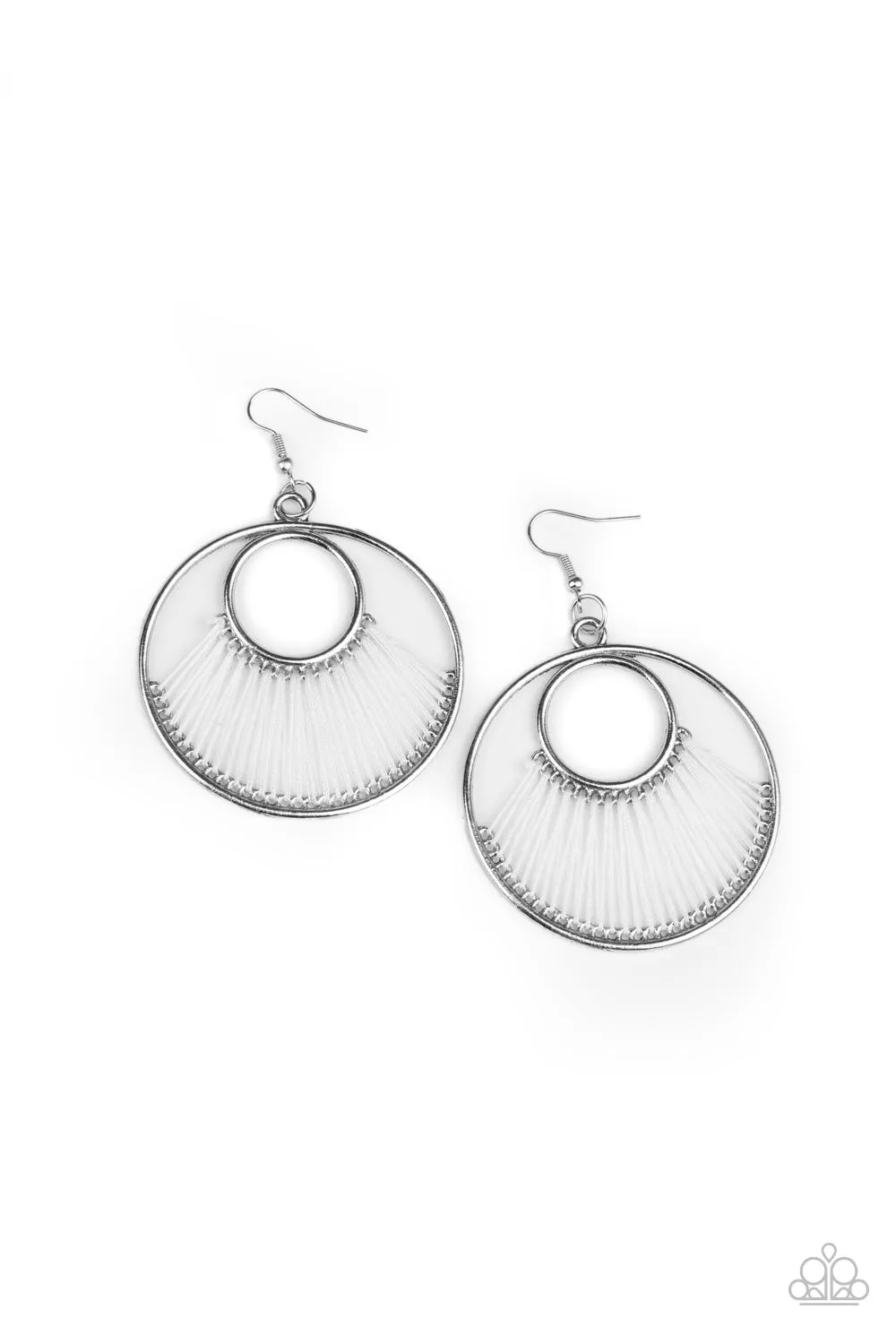 Paparazzi Earring ~ Really High-Strung - White