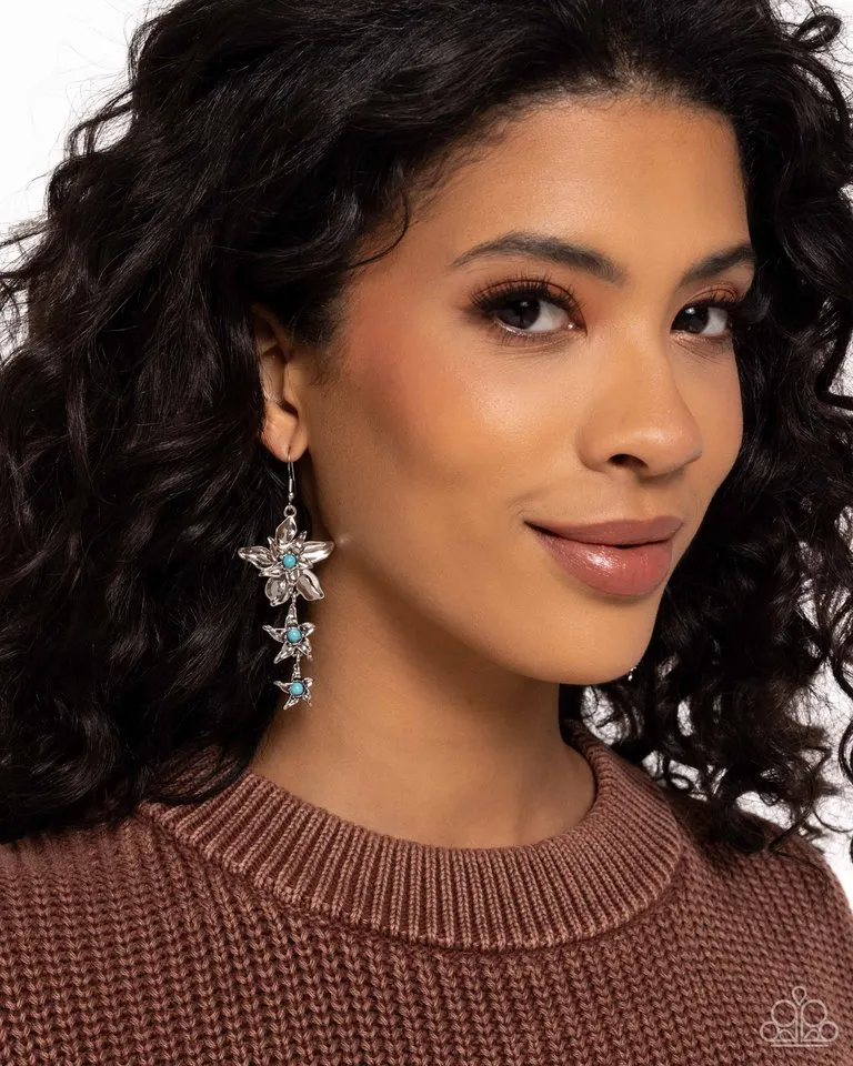 Paparazzi Earring ~ Tapered Tiers - Blue