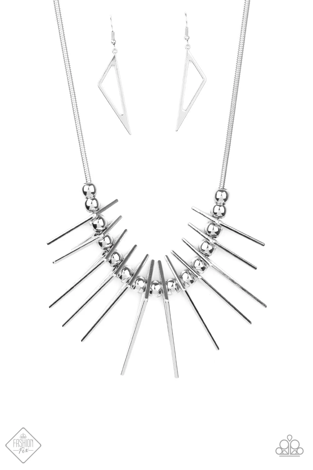 Paparazzi Necklace Fashion Fix Dec 2020 ~ Fully Charged - Silver