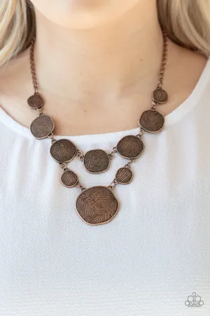 Paparazzi Necklace ~ Metallic Patchwork - Copper