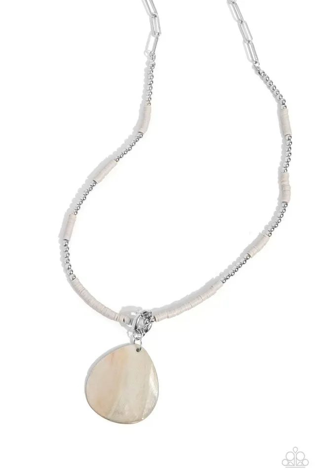 Paparazzi Necklace ~ SHELL Me A Story - Silver