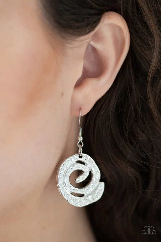 Paparazzi Necklace ~ Statement Swirl - Silver