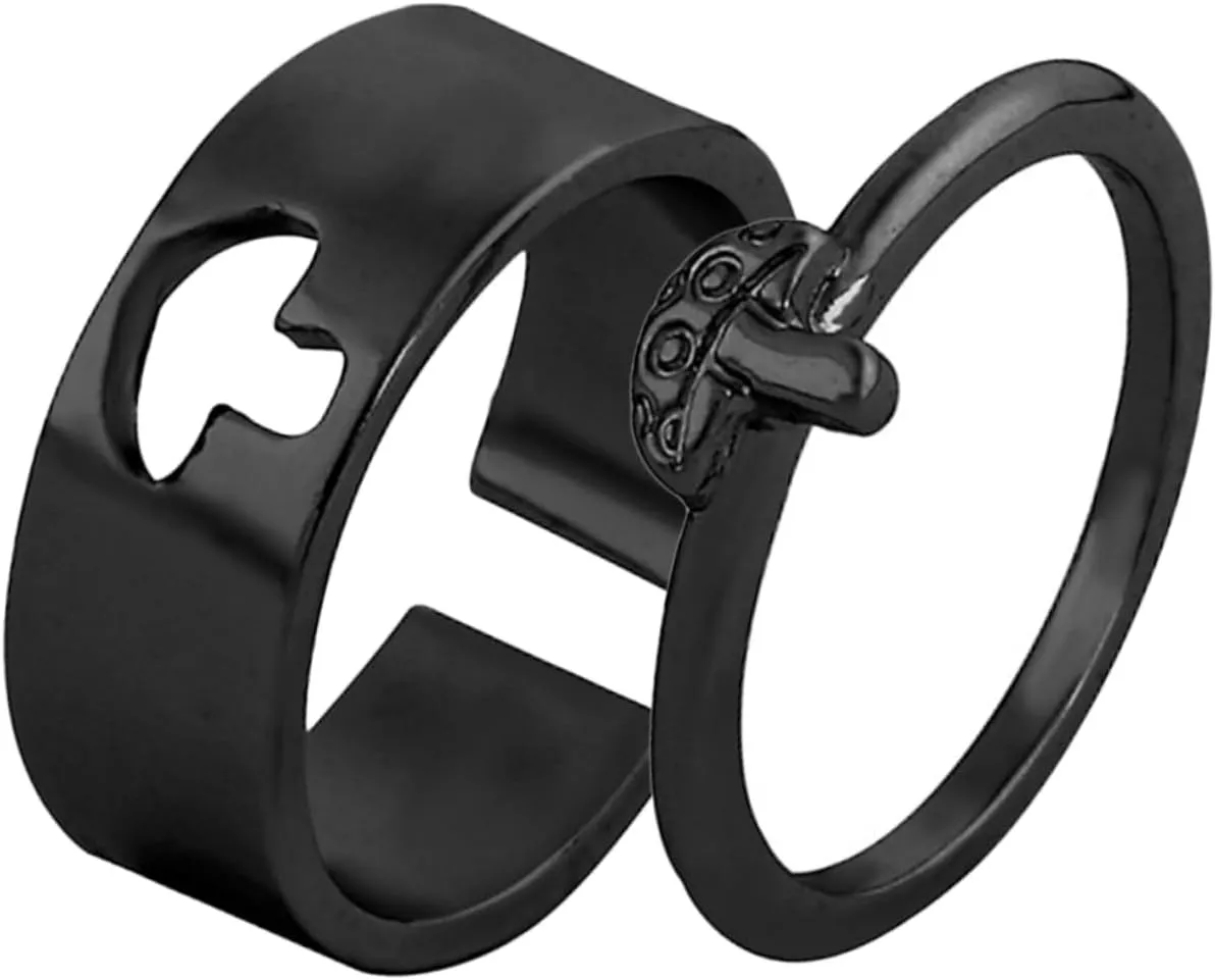 PartyKindom Fashionable Couples Matching Rings Pair of Love Ring Couples Wedding Bands Engagement Set