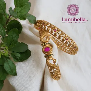 Peacock 1 Gram Gold Bangles 2*6