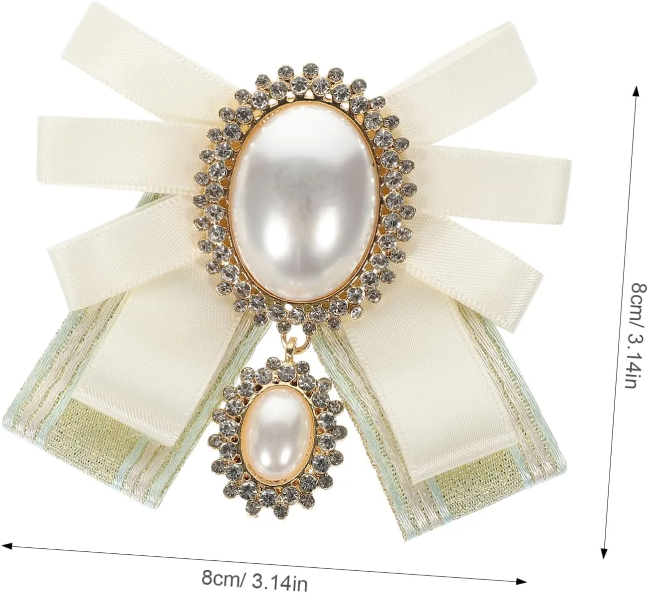 Pearl Bow Brooch Rhinestone Brooches Coat Lapel Pin Suit Pin Suit Brooch Bow Tie for Women Hat Brooch